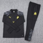 2023/2024 Olympique Marseille Half-Pull Training Suit Black Football Shirt Set-NO.11 Ball