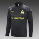 2023/2024 Olympique Marseille Half-Pull Training Suit Black Football Shirt Set-NO.11 Ball