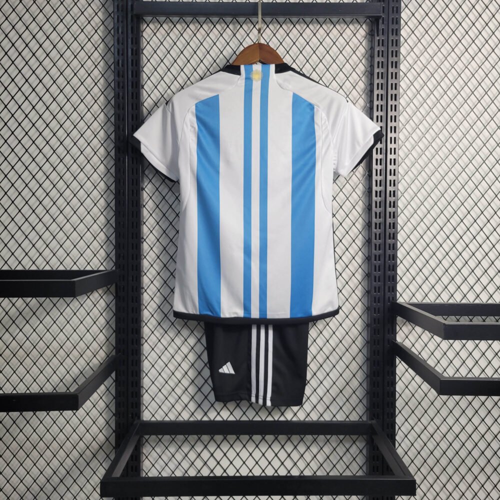 2022 Argentina Home Football Shirt Kids Size-NO.11 Ball