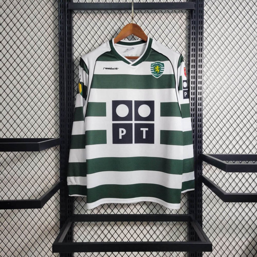 2002/2003 Retro Long Sleeve Sporting Lisbon Home Football Shirt-NO.11 Ball