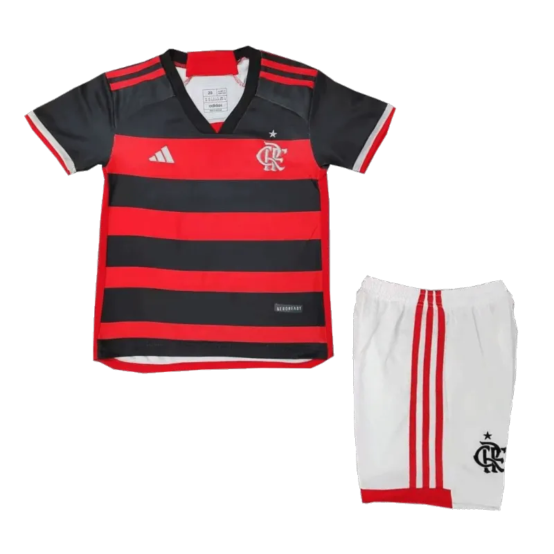 CR Flamengo Home Kids Soccer Jerseys Kit 2024/25