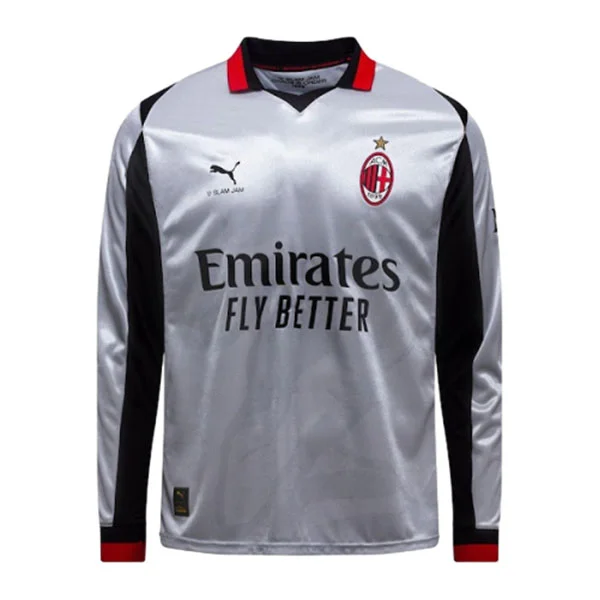 AC Milan Fourth Kit - Silver Version  Long Sleeve Soccer Jersey 2025/26