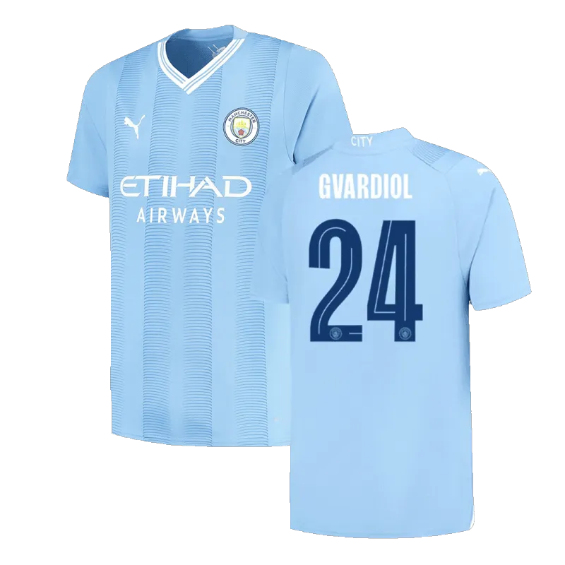 GVARDIOL #24 Manchester City Home Jersey 2023/24 – UCL