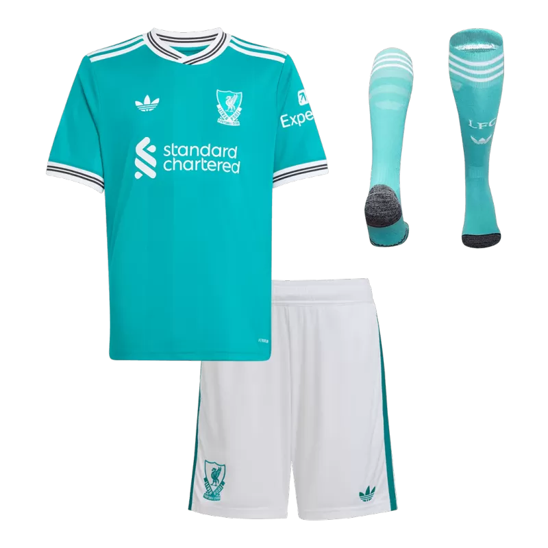 Liverpool Third Away Kids Soccer Jerseys Full Kit 2025/26