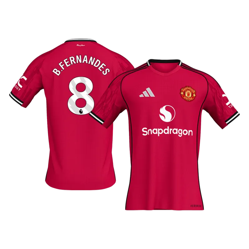 B.FERNANDES #8 Manchester United Home Soccer Jersey 2025/26