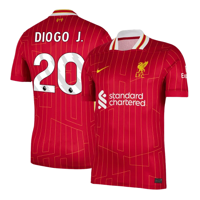 DIOGO J. #20 Liverpool Home Soccer Jersey 2024/25