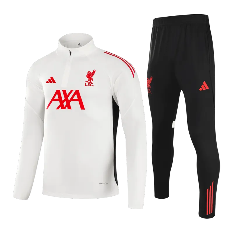 Liverpool 1/4 Zip Tracksuit 2025/26 Kids White