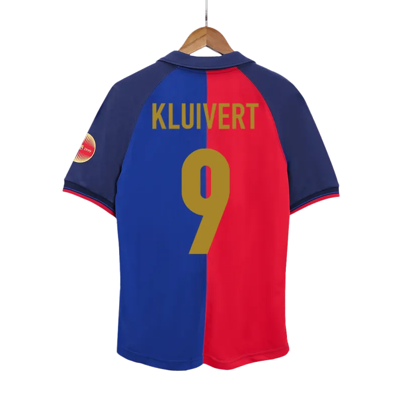 Vintage Soccer Jersey KLUIVERT #9 Barcelona Home 1999/00 – 100th Anniversary