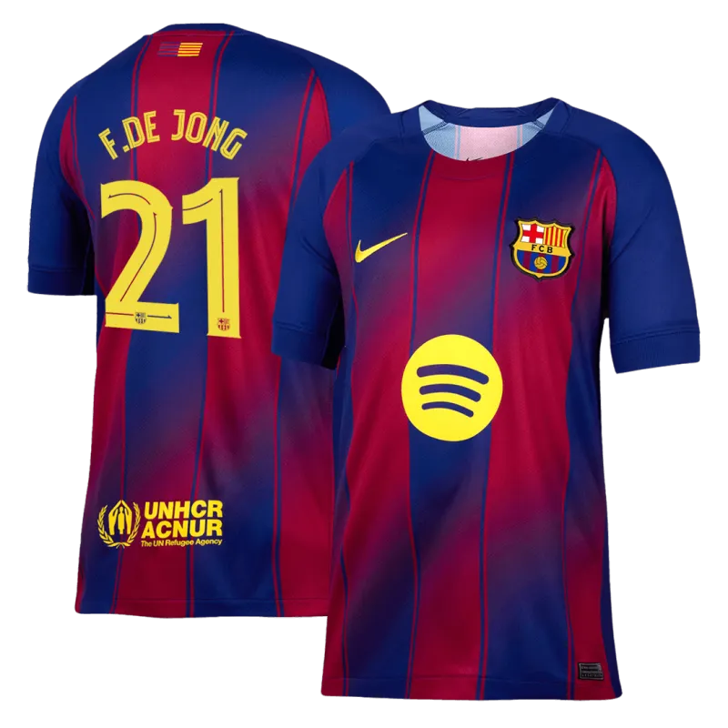 F.DE JONG #21 Barcelona Home Soccer Jersey 2025/26 -UCL