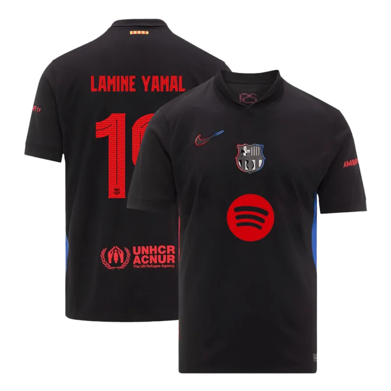 LAMINE YAMAL #19 Barcelona Away Soccer Jersey 2024/25 – UCL (Spotify Logo Without Text)