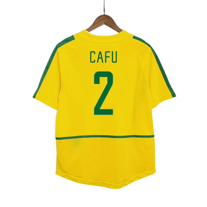Vintage Soccer Jersey CAFU #2 Brazil Home 2002/03