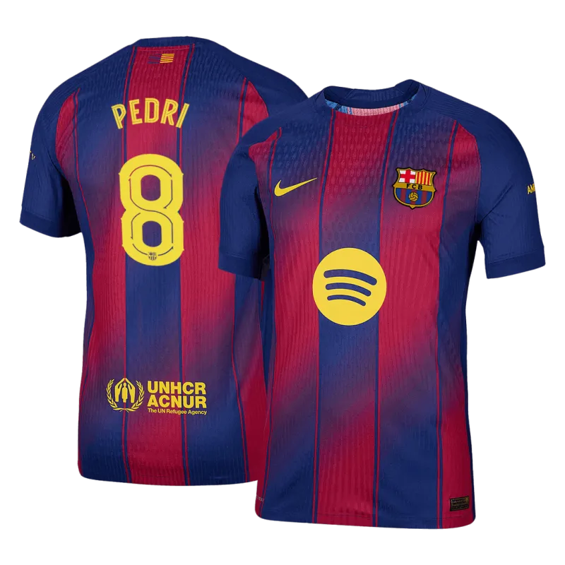 PEDRI #8 Barcelona Home Authentic Soccer Jersey 2025/26 – UCL