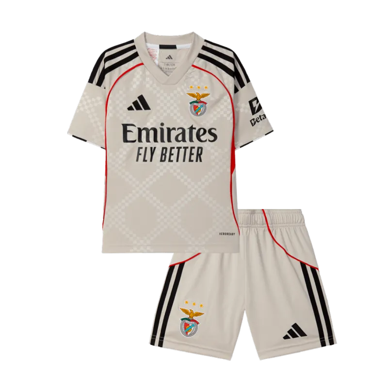 Benfica Away Kids Soccer Jerseys Kit 2025/26