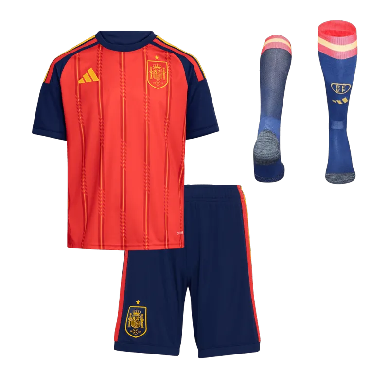 Spain Home World Cup Kids Soccer Jerseys Full Kit 2026