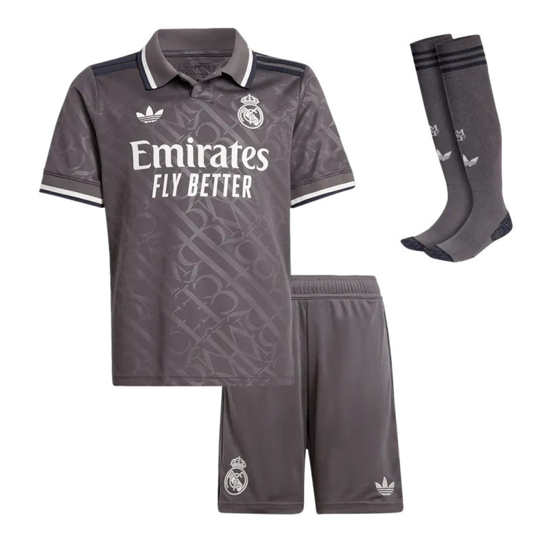 Real Madrid Third Away Kids Soccer Jerseys Full Kit 2024/25