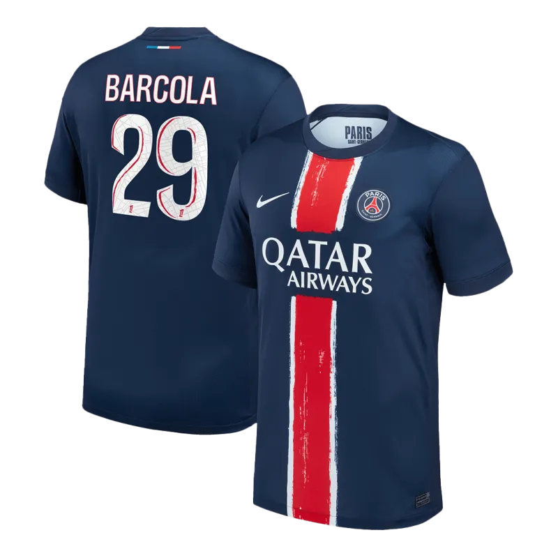 BARCOLA #29 PSG Home Authentic Soccer Jersey 2024/25