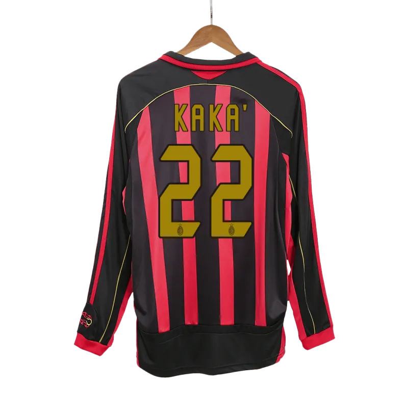 Vintage Soccer Jersey KAKA’ #22 AC Milan Home Long Sleeve 2006/07