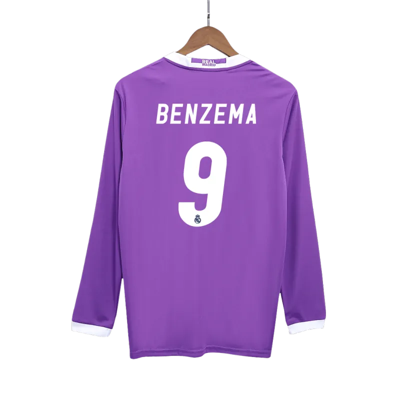 Vintage Soccer Jersey BENZEMA #9 Real Madrid Away Long Sleeve 2016/17