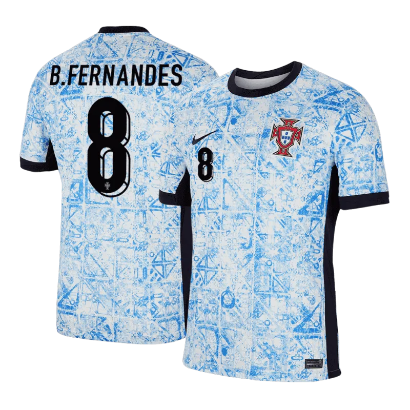 B.FERNANDES #8 Portugal Away Soccer Jersey EURO 2024
