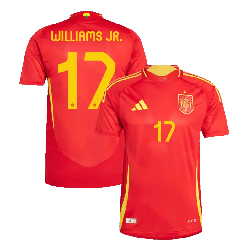 WILLIAMS JR. #17 Spain Home Authentic Soccer Jersey EURO 2024
