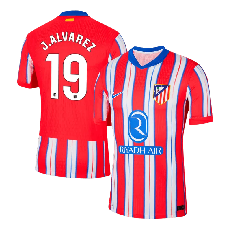 J.ALVAREZ #19 Atletico Madrid Home Authentic Soccer Jersey 2024/25