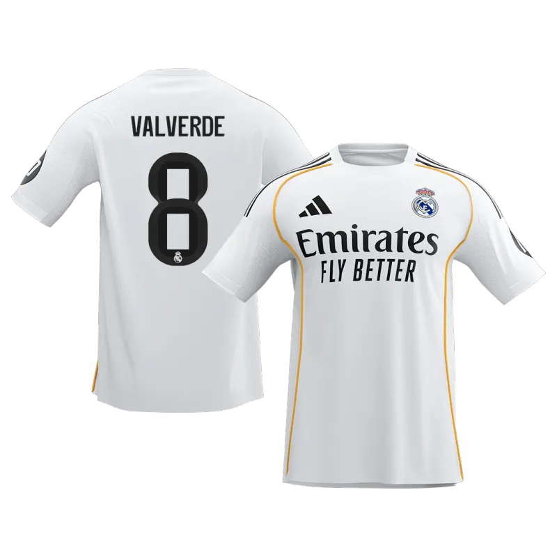 VALVERDE #8 Real Madrid Home Soccer Jersey 2025/26