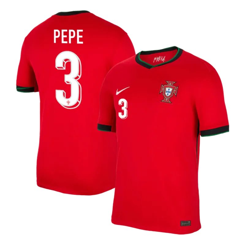 PEPE #3 Portugal Home Soccer Jersey EURO 2024