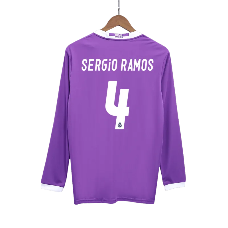 Vintage Soccer Jersey SERGIO RAMOS #4 Real Madrid Away Long Sleeve 2016/17