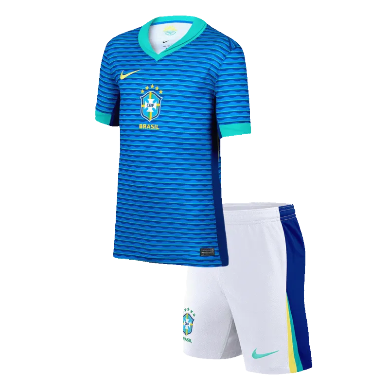 Brazil Away Kids Soccer Jerseys Kit Copa America 2024