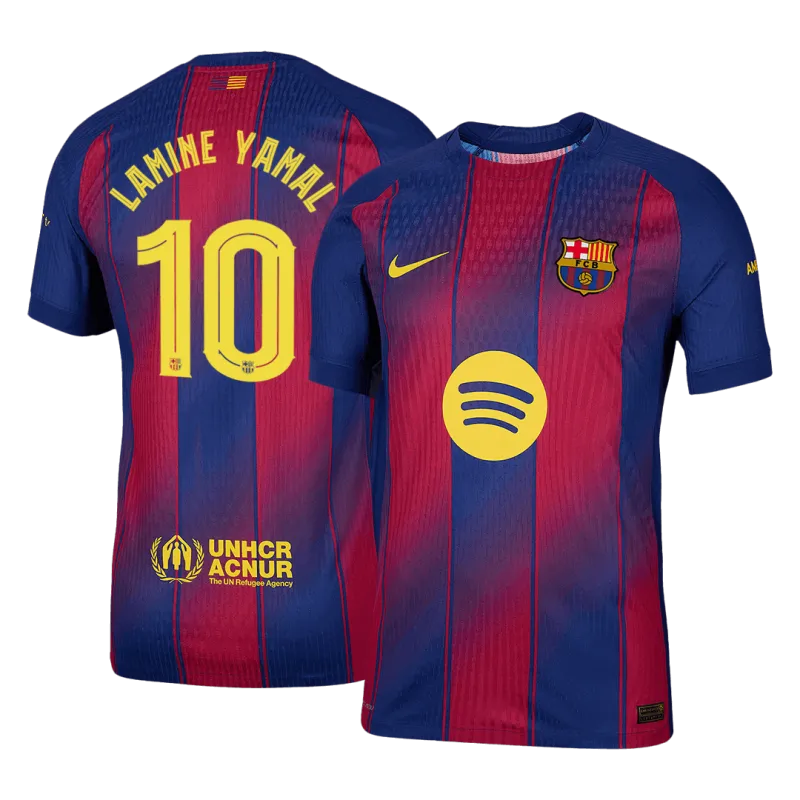 LAMINE YAMAL #10 Barcelona Home Authentic Soccer Jersey 2025/26 – UCL