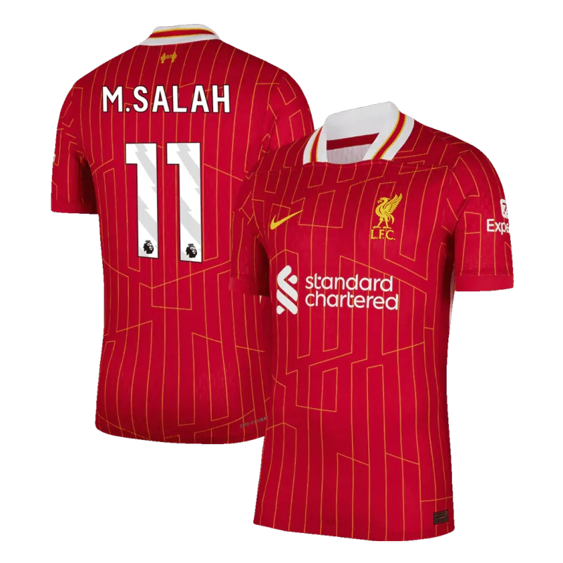 M.SALAH #11 Liverpool Home Authentic Soccer Jersey 2024/25