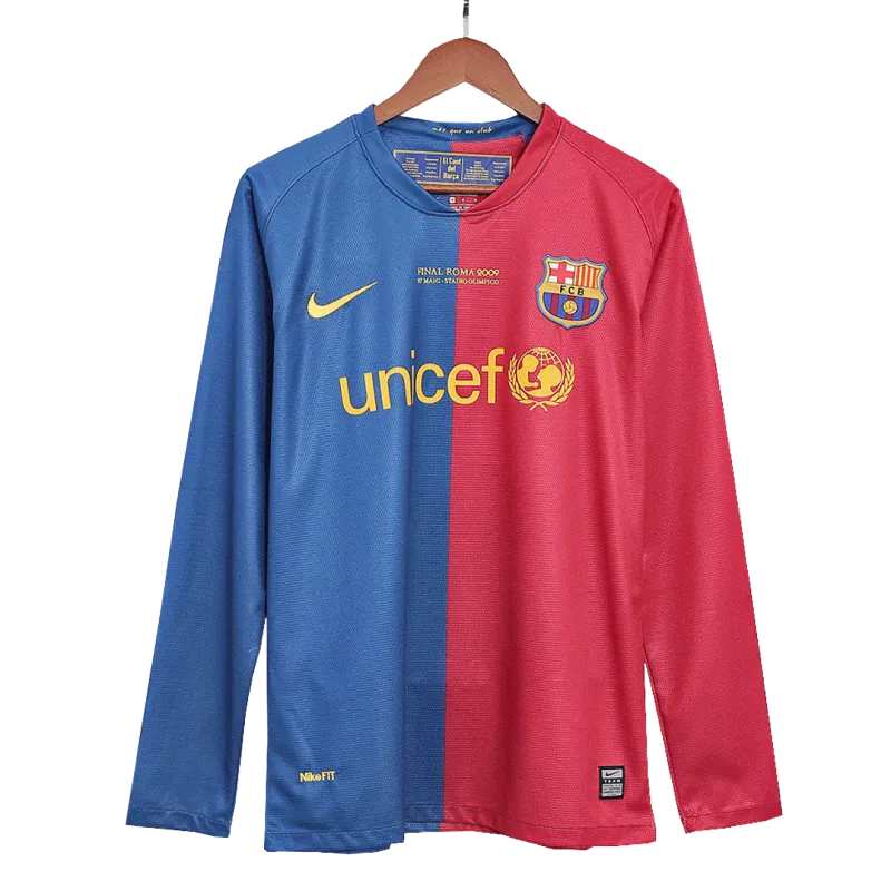 Vintage Soccer Shirts Barcelona Home Long Sleeve 2008/09 – UCL Final