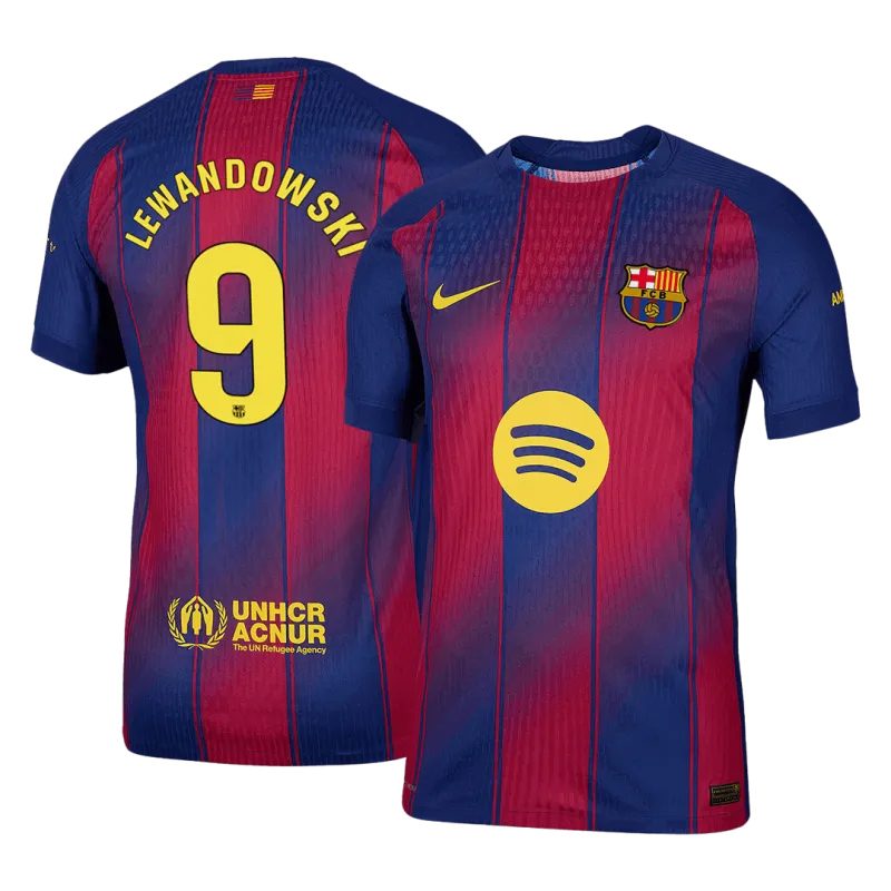 LEWANDOWSKI #9 Barcelona Home Authentic Soccer Jersey 2025/26