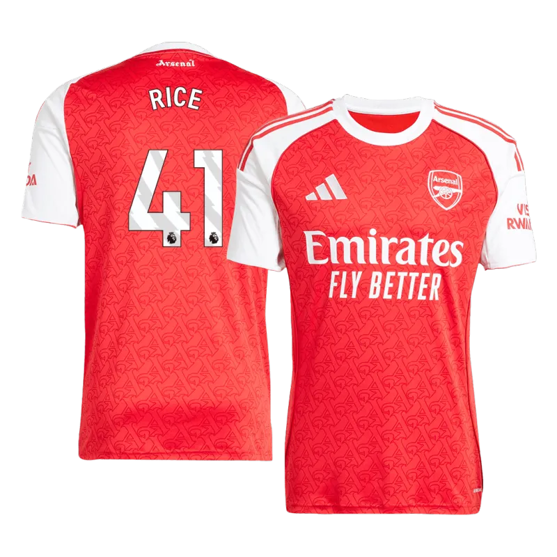 RICE #41 Arsenal Home Soccer Jersey 2025/26
