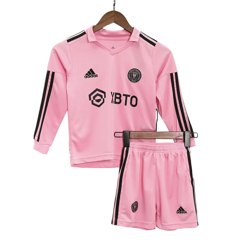 Inter Miami CF Home Long Sleeve Kids Soccer Jerseys Kit 2023/24