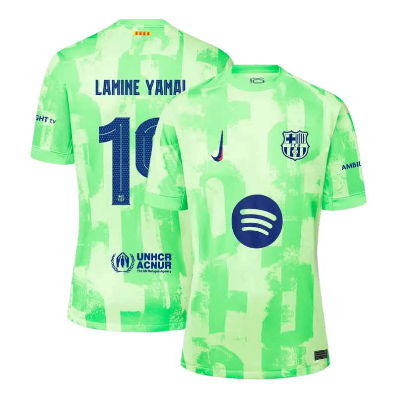 LAMINE YAMAL #19 Barcelona Third Away Soccer Jersey 2024/25 – UCL（Spotify Logo Without Text）