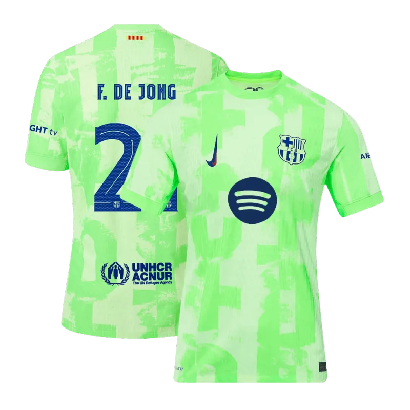 F.DE JONG #21 Barcelona Third Away  Authentic Soccer Jersey 2024/25- UCL（Spotify Logo Without Text）