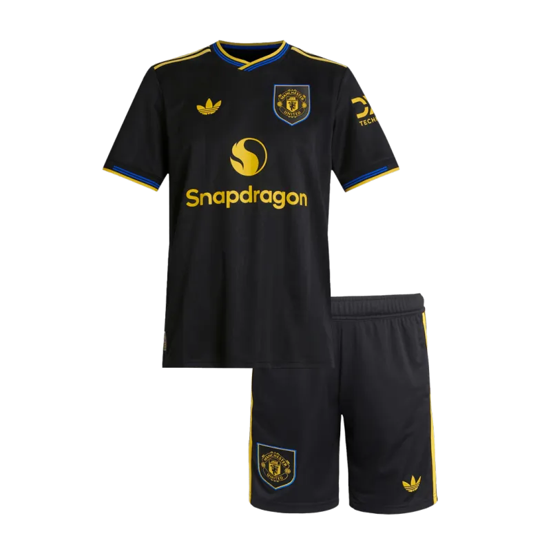 Manchester United Third Away Kids Soccer Jerseys Kit 2025/26