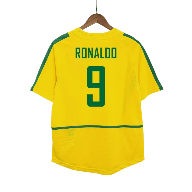 Vintage Soccer Jersey RONALDO #9 Brazil Home 2002/03