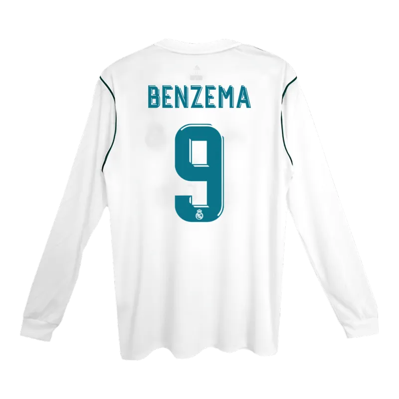 Vintage Soccer Jersey BENZEMA #9 Real Madrid Home Long Sleeve 2017/18
