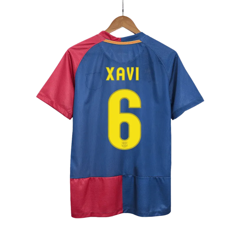 Vintage Soccer Jersey XAVI #6 Barcelona Home 2008/09 – UCL Final
