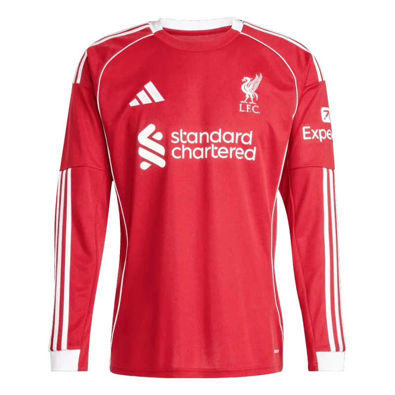 Liverpool Home Long Sleeve Soccer Jersey 2025/26