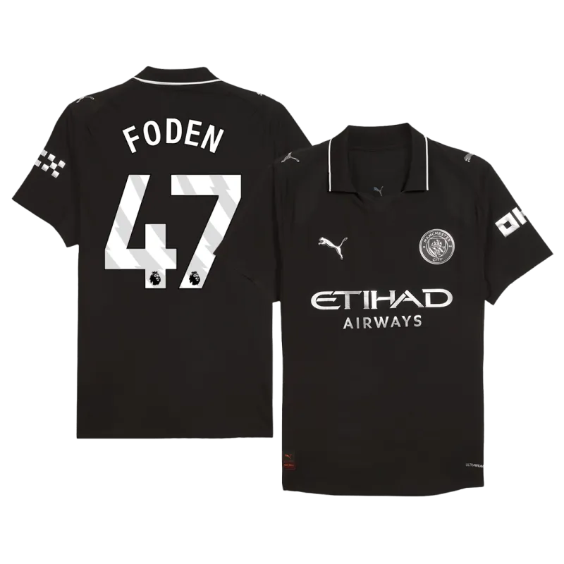 FODEN #47 Manchester City Away Authentic Soccer Jersey 2025/26
