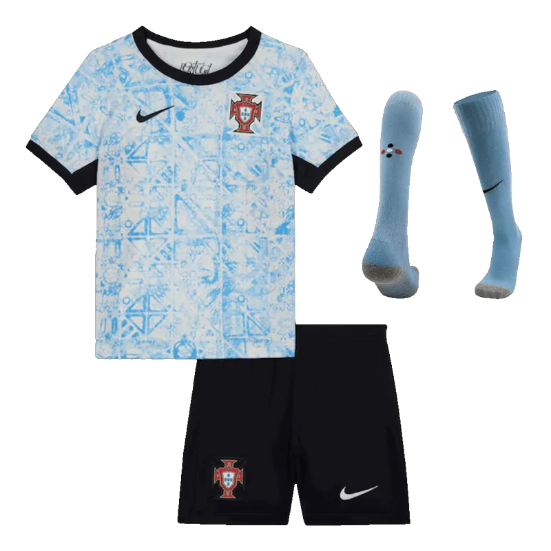 Portugal Away Kids Soccer Jerseys Full Kit EURO 2024