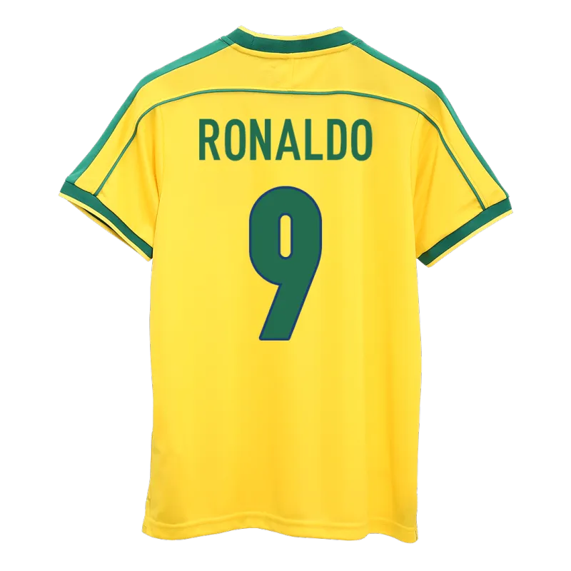 Vintage Soccer Jersey RONALDO #9 Brazil Home 1998