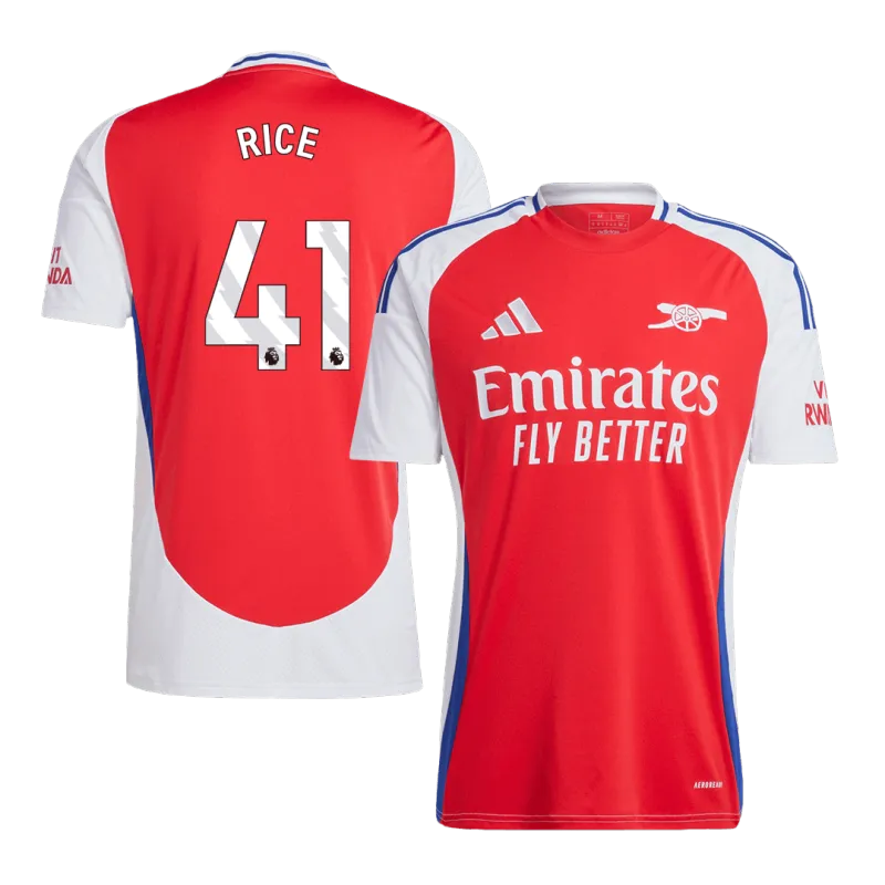 RICE #41 Arsenal Home Soccer Jersey 2024/25