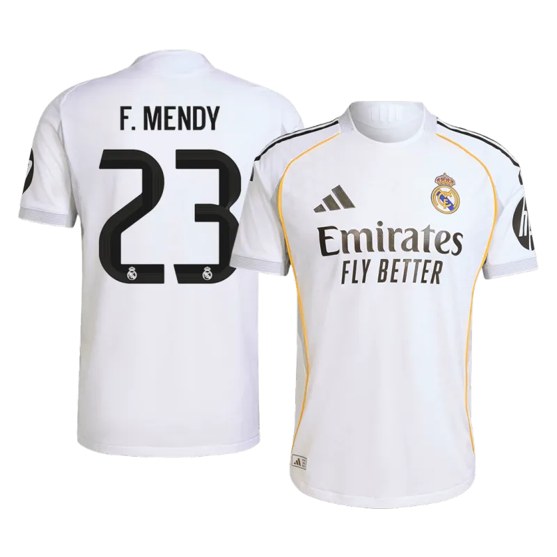 F.MENDY #23 Real Madrid Home Authentic Soccer Jersey 2025/26