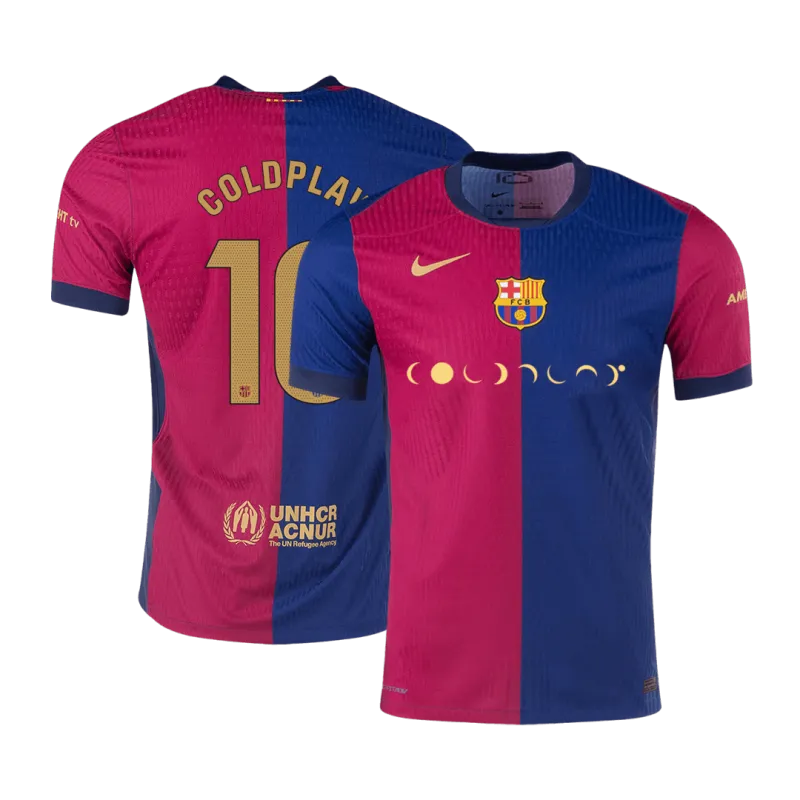 COLDPLAY #10 Barcelona Home Authentic Soccer Jersey 2024/25
