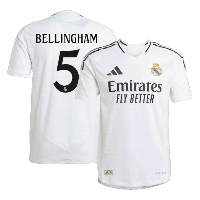 BELLINGHAM #5 Real Madrid Home Authentic Soccer Jersey 2024/25