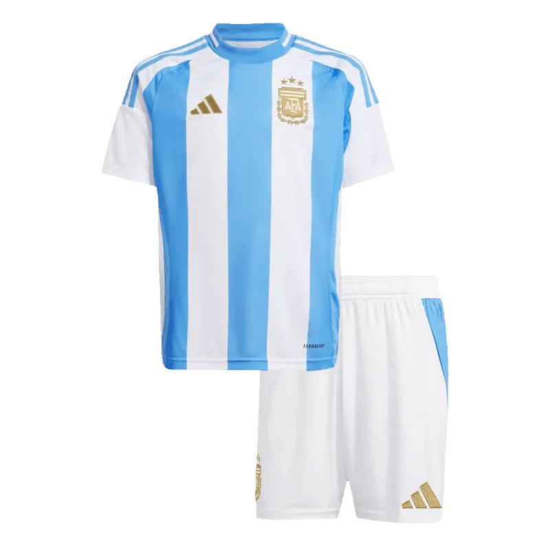 Argentina Home Kids Soccer Jerseys Kit Copa America 2024